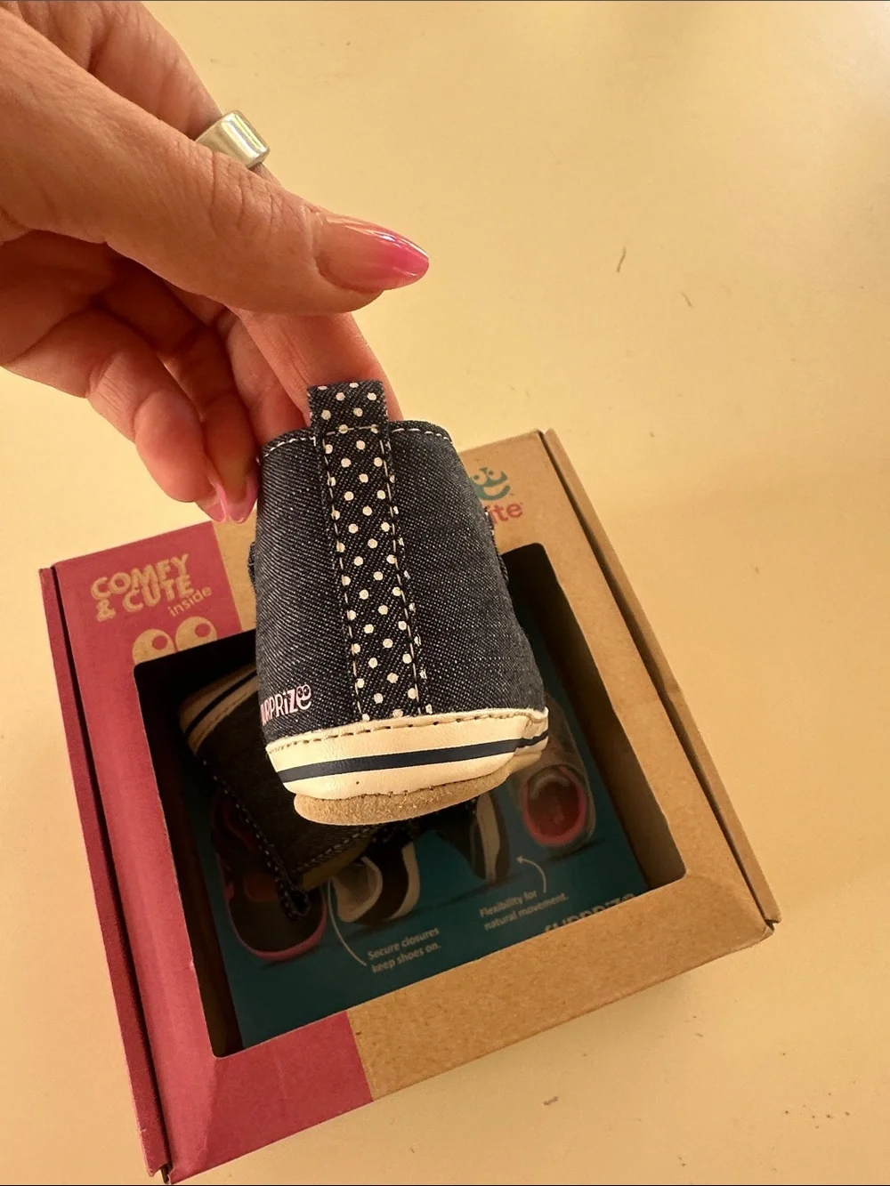 New! Stride Rite Surprize Denim High-Top Baby Sneakers